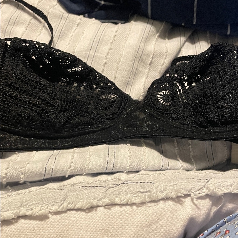 Cosabella Black Crochet Balconette Lace Bra